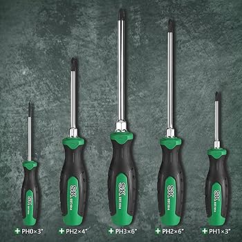 SK 5-Piece Phillips Screwdriver Set, Magnetic Screwdriver